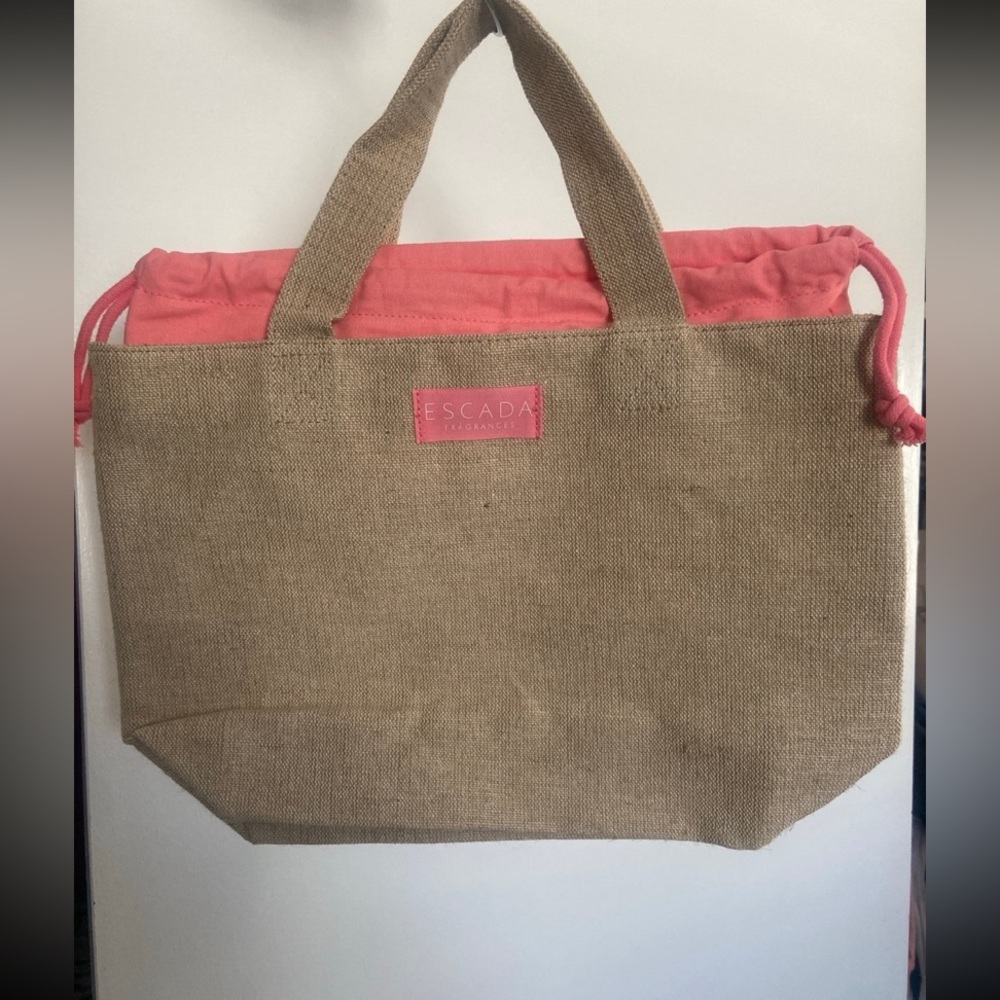 Escada Summer Pink & Beige Beach Summer Tote Purse